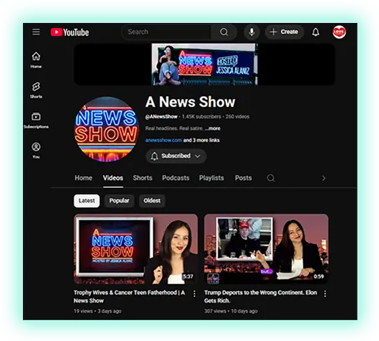 A News Show Youtube Channel